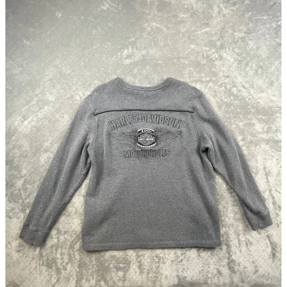 Harley Davidson 110th Anniversary Long Sleeve Sweatshirt Gray‎ XL - Picture 3 of 9